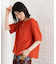 【再入荷】麻調メッシュブラウス【二の腕カバー/洗える】