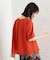 【再入荷】麻調メッシュブラウス【二の腕カバー/洗える】