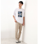 コード刺繍フォトプリント半袖Tシャツ 【洗濯機OK】