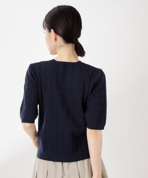 むくむくぷー です★美品★ピマコットン半袖ケーブルニット by muni:r（バイ ムニール）の「6COLOR半袖ケーブルニット