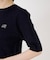 ワンポイント刺繍ケーブル半袖ニット【洗濯機OK】