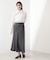 サテンAラインスカート【洗える】