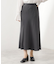 サテンAラインスカート【洗える】
