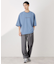 配色刺繍6分袖Tシャツ 【ビッグシルエット／洗濯機OK】