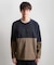 バイカラー モール風長袖Tシャツ