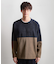 バイカラー モール風長袖Tシャツ