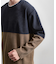 バイカラー モール風長袖Tシャツ