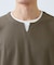 【一枚でコーディネートが完成！】レイヤード風 キーネック 半袖Tシャツ 洗濯機OK