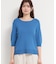 【S-XL/ひんやりタッチ】美しさ際立つ 6分袖ニット 洗濯機OK/UVケア/毛玉になりにくい