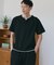 【1枚でちゃんとして見える】ヘンリーネック レイヤード風 半袖Tシャツ 洗濯機OK