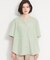 【M-XL/二の腕カバー】ダブルポケット金ボタン 5分袖シャツ