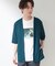メッシュ五分袖カーディガン＋半袖Tシャツ セットアイテム 洗濯機OK