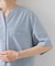 【M-XL/さりげなく二の腕カバー】5分袖Wポケットシャツ