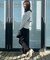 【ラクチンきれい見えパンツ】リボンハイパーストレッチパンツ
