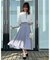 【きれいめ・美脚効果・通勤】ネオシャンブルラップ風スカート