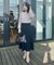 【きれいめ・美脚効果・通勤】ネオシャンブルラップ風スカート