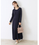 【上品な落ち感・美シルエット】アイレットリブデザインニットワンピース
