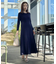 【上品な落ち感・美シルエット】アイレットリブデザインニットワンピース