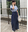【一枚でキマる・華やか】パール調付チューリップ袖ニット