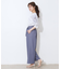 【リボン付き・通勤】シャンブレーワイドパンツ