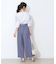 【リボン付き・通勤】シャンブレーワイドパンツ