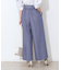 【リボン付き・通勤】シャンブレーワイドパンツ