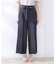 【リボン付き・通勤】シャンブレーワイドパンツ