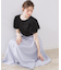 【きれいめ・通勤】細リボン付きパレットボイルスカート