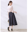 【きれいめ・通勤】細リボン付きパレットボイルスカート