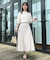 【華やか・大人可愛い・5分袖】エンブロレース前後2WAYブラウス