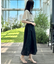 【美シルエット・通勤】シアーチェックオーガンジースカート