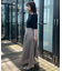 【美シルエット・通勤】シアーチェックオーガンジースカート