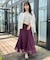 【美シルエット・通勤】シアーチェックオーガンジースカート