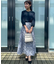 【6分袖・通勤】配色ジョーゼットブラウス