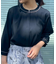 【6分袖・通勤】配色ジョーゼットブラウス