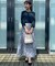 【花柄・きれいめ・通勤】リンドウエンブロメッシュスカート