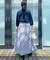 【花柄・きれいめ・通勤】リンドウエンブロメッシュスカート