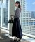 【大人可愛い・パール取り外し・通勤】・タックタイチェック柄ブラウス