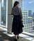 【大人可愛い・パール取り外し・通勤】・タックタイチェック柄ブラウス