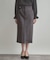 【洗える・ストレッチ・通勤】スエード調ダンボールIラインスカート