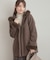 【大人可愛い・フード取り外し可能】フードフェイクファー ハーフ丈コート