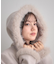 【大人可愛い・フード取り外し可能】フードフェイクファー ハーフ丈コート