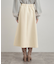 【通勤/金ボタン】フェイクウール ポンチスカート