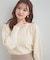 【華やぎ・一枚で着映え】ケーブルパール調ニット