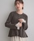 【袖口レース・着映え】短毛モールペプラム カーデ