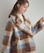 【S-LL/無地・チェック柄】プードルボア ショートコート
