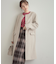 【通勤/ビジューブローチ付き】ノーカラー ロングコート