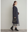 【通勤/ビジューブローチ付き】ノーカラー ロングコート