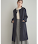 【通勤/ビジューブローチ付き】ノーカラー ロングコート