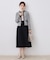 【ハレの日・通勤】スクエアネック バイカラー ニットワンピース